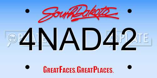 4NAD42 South Dakota License Plate