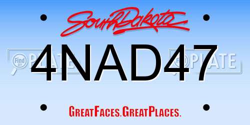 4NAD47 South Dakota License Plate