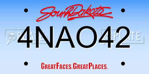 4NAO42 South Dakota License Plate