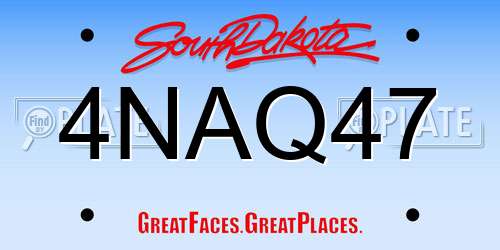 4NAQ47 South Dakota License Plate
