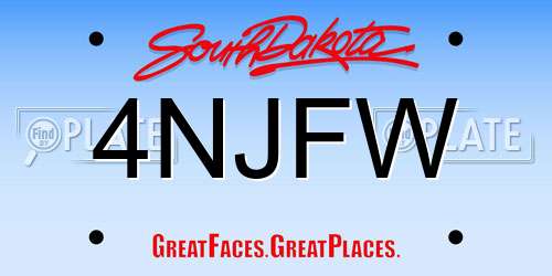 4NJFW South Dakota License Plate