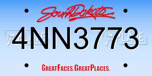 4NN3773 South Dakota License Plate