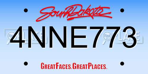 4NNE773 South Dakota License Plate