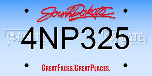 4NP325 South Dakota License Plate