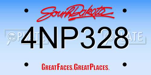 4NP328 South Dakota License Plate