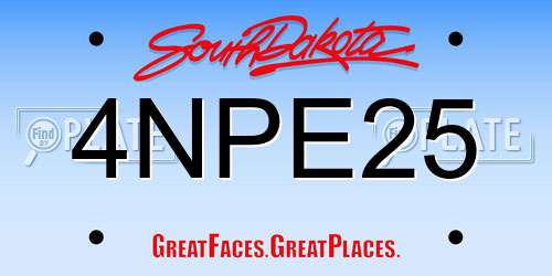 4NPE25 South Dakota License Plate