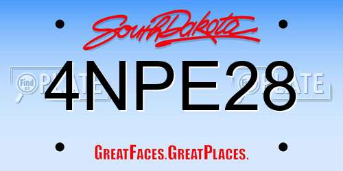 4NPE28 South Dakota License Plate