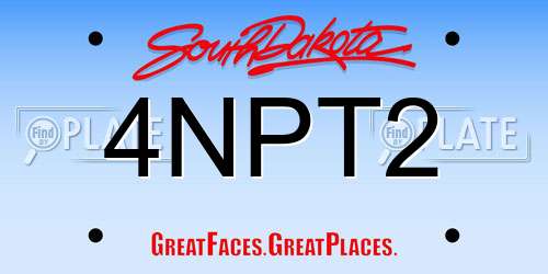 4NPT2 South Dakota License Plate