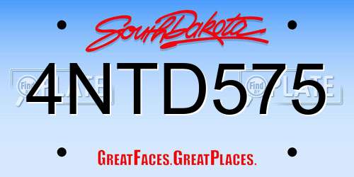 4NTD575 South Dakota License Plate