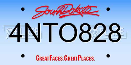 4NTO828 South Dakota License Plate