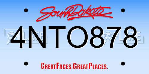 4NTO878 South Dakota License Plate