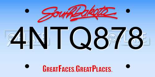 4NTQ878 South Dakota License Plate