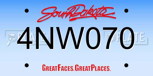 4NW070 South Dakota License Plate