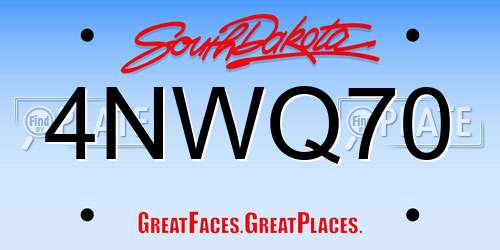 4NWQ70 South Dakota License Plate