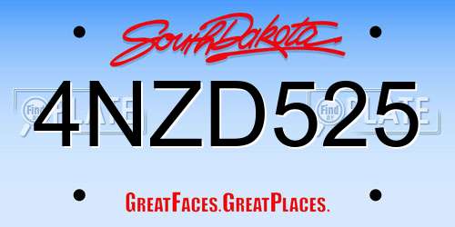 4NZD525 South Dakota License Plate