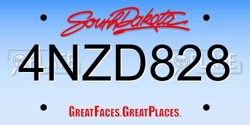 4NZD828 South Dakota License Plate