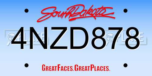 4NZD878 South Dakota License Plate