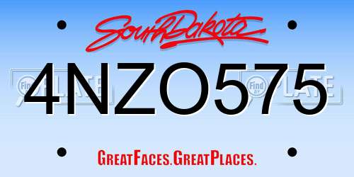 4NZO575 South Dakota License Plate