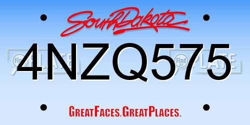 4NZQ575 South Dakota License Plate