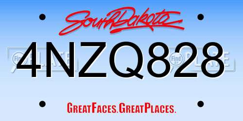 4NZQ828 South Dakota License Plate