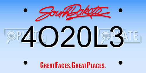 4O20L3 South Dakota License Plate