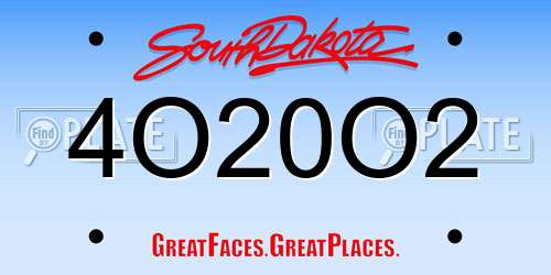 4O20O2 South Dakota License Plate