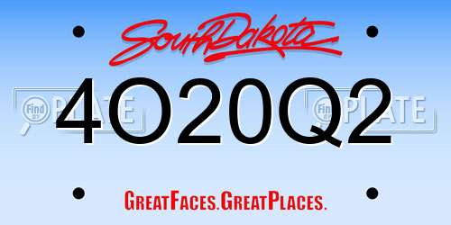 4O20Q2 South Dakota License Plate