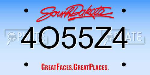 4O55Z4 South Dakota License Plate