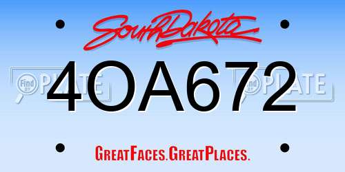 4OA672 South Dakota License Plate
