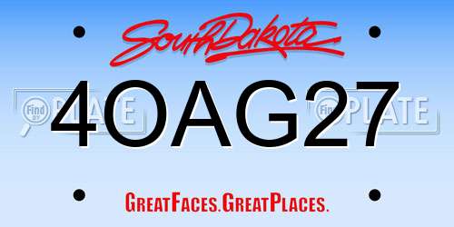 4OAG27 South Dakota License Plate