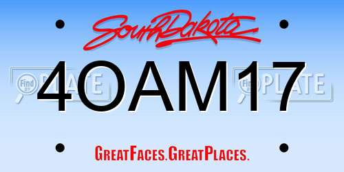 4OAM17 South Dakota License Plate