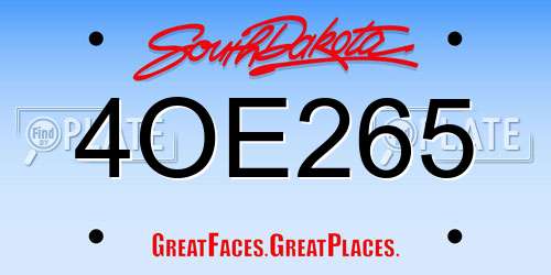 4OE265 South Dakota License Plate