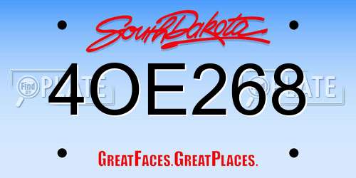 4OE268 South Dakota License Plate