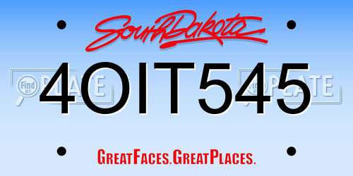 4OIT545 South Dakota License Plate