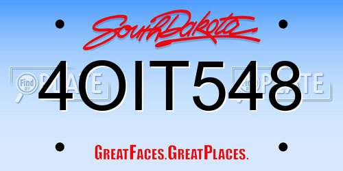 4OIT548 South Dakota License Plate