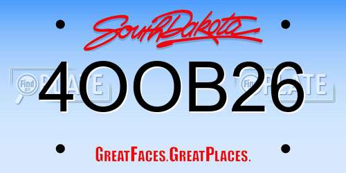 4OOB26 South Dakota License Plate