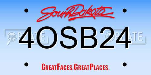4OSB24 South Dakota License Plate