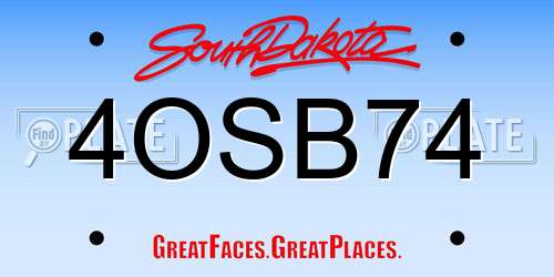 4OSB74 South Dakota License Plate
