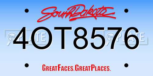 4OT8576 South Dakota License Plate