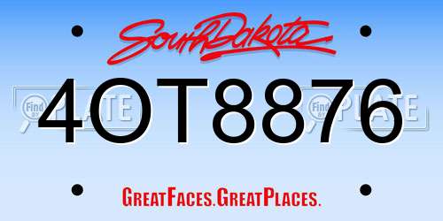 4OT8876 South Dakota License Plate