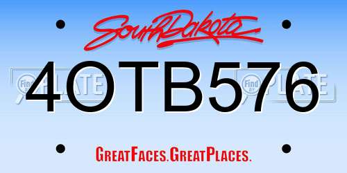 4OTB576 South Dakota License Plate
