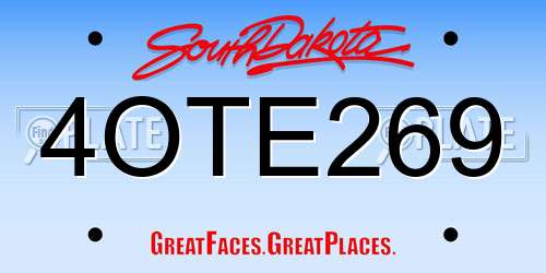 4OTE269 South Dakota License Plate