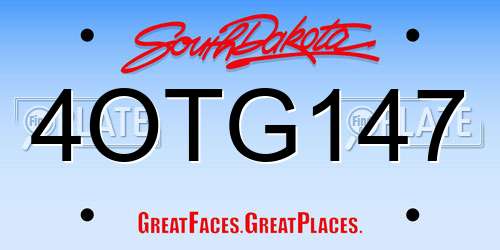 4OTG147 South Dakota License Plate