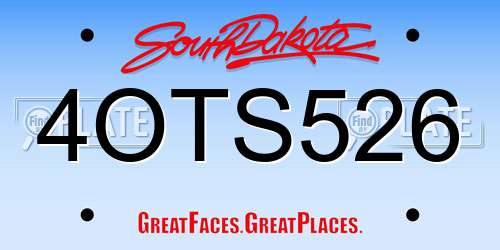 4OTS526 South Dakota License Plate
