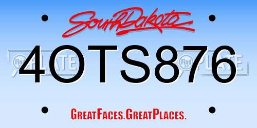 4OTS876 South Dakota License Plate