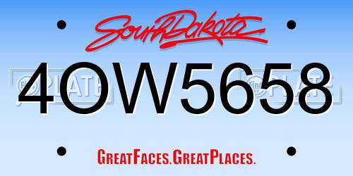 4OW5658 South Dakota License Plate