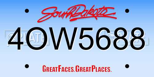 4OW5688 South Dakota License Plate