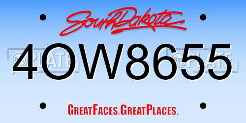 4OW8655 South Dakota License Plate