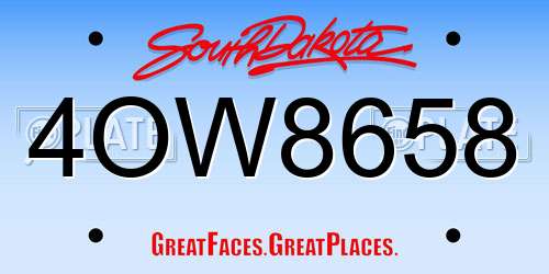 4OW8658 South Dakota License Plate