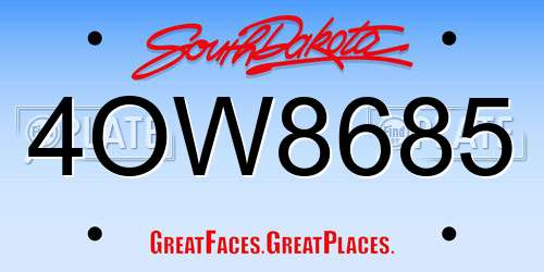 4OW8685 South Dakota License Plate